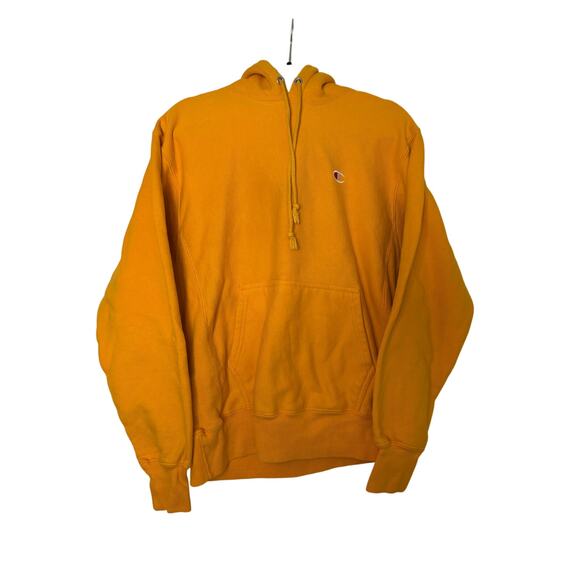 Champion Reverse Weave Pullover Hoodie Gold Yellow Sweatshirt Men’s Medium - Picture 1 of 6